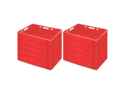 PROREGAL Eurobehälter Fleischerkasten E1 HxBxT 12,5 x 40 x 60 cm 25 Liter Rot Fleischerkiste Fleischkiste Metzgerkiste Fleischbehälter