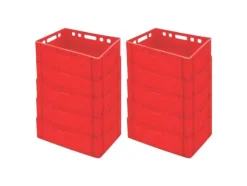 PROREGAL Eurobehälter Fleischerkasten E2 HxBxT 20 x 40 x 60 cm 41 Liter Rot Fleischerkiste Fleischkiste Metzgerkiste Fleischbehälter