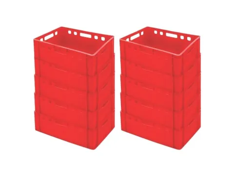 PROREGAL Eurobehälter Fleischerkasten E2 HxBxT 20 x 40 x 60 cm 41 Liter Rot Fleischerkiste Fleischkiste Metzgerkiste Fleischbehälter