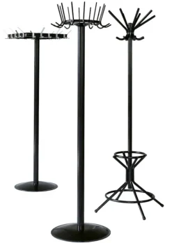 PROREGAL Freistehender Garderobenständer & Regenschirmständer Aus Metall Höhe 178 cm Drehbare Krone & 8 Doppelhaken Grau