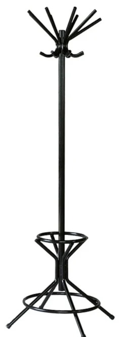 PROREGAL Freistehender Garderobenständer & Regenschirmständer Aus Metall Höhe 178 cm Drehbare Krone & 8 Doppelhaken Grau