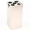 PROREGAL Inneneinsatz & Bechersammler Für Abfallbehälter Haiti Mit Hebedeckel & Pedaleimer 55 Liter HxBxT 55,5 x 28 x 28 cm Silber