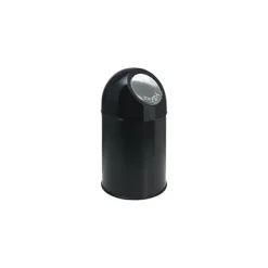 PROREGAL Klassischer Abfallbehälter Mit Pushdeckel 30 Liter HxBxT 56 x 31 x 31 cm Metall Schwarz