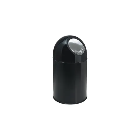 PROREGAL Klassischer Abfallbehälter Mit Pushdeckel 30 Liter HxBxT 56 x 31 x 31 cm Metall Schwarz