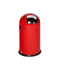 PROREGAL Klassischer Abfallsammler Mit Einwurfklappe Inneneinsatz 22 Liter HxBxT 64 x 40 x 40 cm Verzinkter Stahl Rot