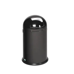 PROREGAL Klassischer Abfallsammler Mit Einwurfklappe Inneneinsatz 22 Liter HxBxT 64 x 40 x 40 cm Verzinkter Stahl Schwarz