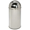PROREGAL Klassischer Abfallsammler Mit Einwurfklappe Inneneinsatz 35 Liter HxBxT 74 x 35 x 35 cm Edelstahl Poliert