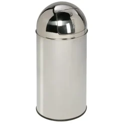 PROREGAL Klassischer Abfallsammler Mit Einwurfklappe Inneneinsatz 35 Liter HxBxT 74 x 35 x 35 cm Edelstahl Poliert
