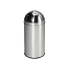 PROREGAL Klassischer Abfallsammler Mit Einwurfklappe Inneneinsatz 35 Liter HxBxT 74 x 35 x 35 cm Edelstahl Matt