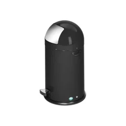 PROREGAL Klassischer Abfallsammler Mit Einwurfklappe Inneneinsatz Fußpedal 22 Liter HxBxT 64 x 40 x 40 cm Verzinkter Stahl Schwarz