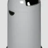 PROREGAL Klassischer Abfallsammler Mit Einwurfklappe Inneneinsatz 33 Liter HxBxT 69 x 42,5 x 42,5 cm Verzinkter Stahl Silber