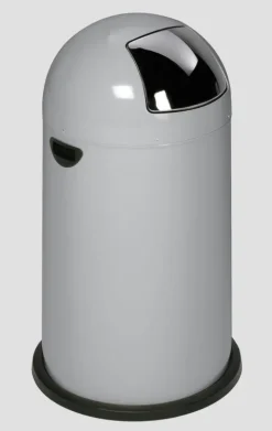 PROREGAL Klassischer Abfallsammler Mit Einwurfklappe Inneneinsatz 33 Liter HxBxT 69 x 42,5 x 42,5 cm Verzinkter Stahl Silber