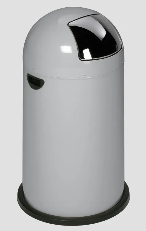 PROREGAL Klassischer Abfallsammler Mit Einwurfklappe Inneneinsatz 33 Liter HxBxT 69 x 42,5 x 42,5 cm Verzinkter Stahl Silber