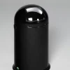 PROREGAL Klassischer Abfallsammler Mit Einwurfklappe Inneneinsatz 40 Liter HxBxT 73 x 46,5 x 46,5 cm Verzinkter Stahl Schwarz
