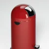 PROREGAL Klassischer Abfallsammler Mit Einwurfklappe Inneneinsatz 40 Liter HxBxT 73 x 46,5 x 46,5 cm Verzinkter Stahl Rot