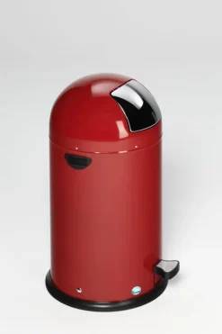 PROREGAL Klassischer Abfallsammler Mit Einwurfklappe Inneneinsatz 40 Liter HxBxT 73 x 46,5 x 46,5 cm Verzinkter Stahl Rot