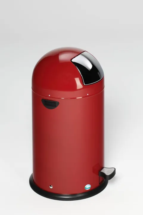 PROREGAL Klassischer Abfallsammler Mit Einwurfklappe Inneneinsatz 40 Liter HxBxT 73 x 46,5 x 46,5 cm Verzinkter Stahl Rot