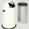 PROREGAL Klassischer Abfallsammler Mit Einwurfklappe Inneneinsatz 40 Liter HxBxT 73 x 46,5 x 46,5 cm Verzinkter Stahl Weiß