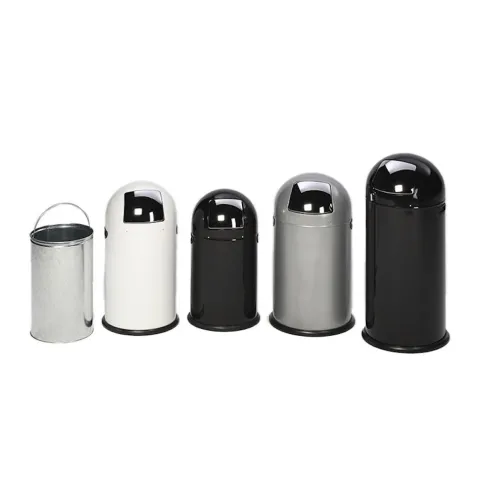 PROREGAL Klassischer Abfallsammler Mit Einwurfklappe Inneneinsatz 40 Liter HxBxT 73 x 46,5 x 46,5 cm Verzinkter Stahl Silber