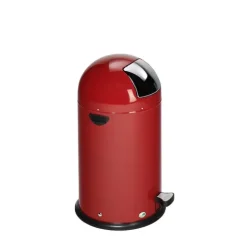 PROREGAL Klassischer Abfallsammler Mit Einwurfklappe Inneneinsatz Fußpedal 33 Liter HxBxT 69 x 42,5 x 42,5 cm Verzinkter Stahl Rot
