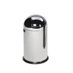 PROREGAL Klassischer Abfallsammler Mit Einwurfklappe Inneneinsatz 22 Liter HxBxT 64 x 40 x 40 cm Edelstahl Silber