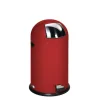 PROREGAL Klassischer Abfallsammler Mit Einwurfklappe Inneneinsatz Fußpedal 40 Liter HxBxT 73 x 46,5 x 46,5 cm Verzinkter Stahl Rot
