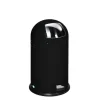 PROREGAL Klassischer Abfallsammler Mit Einwurfklappe Inneneinsatz Fußpedal 40 Liter HxBxT 73 x 46,5 x 46,5 cm Verzinkter Stahl Schwarz