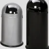 PROREGAL Klassischer Abfallsammler Mit Einwurfklappe Inneneinsatz 52 Liter HxBxT 88 x 46,5 x 46,5 cm Verzinkter Stahl Schwarz