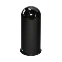 PROREGAL Klassischer Abfallsammler Mit Einwurfklappe Inneneinsatz 52 Liter HxBxT 88 x 46,5 x 46,5 cm Verzinkter Stahl Schwarz