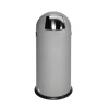 PROREGAL Klassischer Abfallsammler Mit Einwurfklappe Inneneinsatz 52 Liter HxBxT 88 x 46,5 x 46,5 cm Verzinkter Stahl Silber