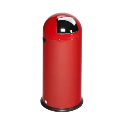 PROREGAL Klassischer Abfallsammler Mit Einwurfklappe Inneneinsatz 52 Liter HxBxT 88 x 46,5 x 46,5 cm Verzinkter Stahl Rot