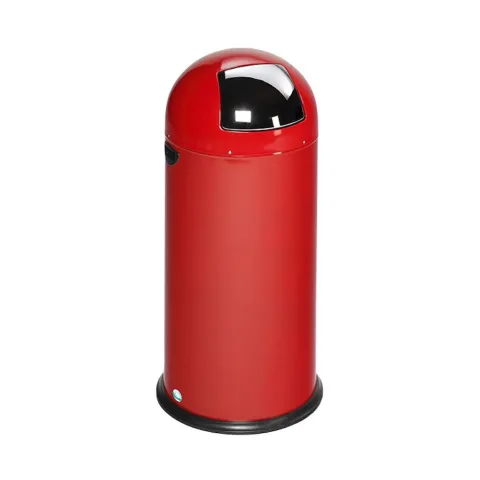 PROREGAL Klassischer Abfallsammler Mit Einwurfklappe Inneneinsatz 52 Liter HxBxT 88 x 46,5 x 46,5 cm Verzinkter Stahl Rot