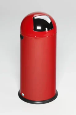 PROREGAL Klassischer Abfallsammler Mit Einwurfklappe Inneneinsatz 52 Liter HxBxT 88 x 46,5 x 46,5 cm Verzinkter Stahl Rot
