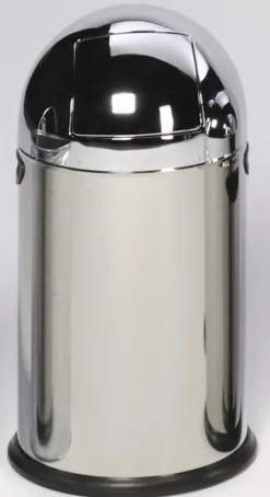 PROREGAL Klassischer Abfallsammler Mit Einwurfklappe Inneneinsatz 33 Liter HxBxT 69 x 42,5 x 42,5 cm Edelstahl Silber