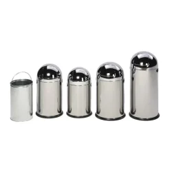 PROREGAL Klassischer Abfallsammler Mit Einwurfklappe Inneneinsatz 33 Liter HxBxT 69 x 42,5 x 42,5 cm Edelstahl Silber