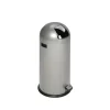 PROREGAL Klassischer Abfallsammler Mit Einwurfklappe Inneneinsatz Fußpedal 52 Liter HxBxT 88 x 46,5 x 46,5 cm Verzinkter Stahl Silber