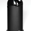 PROREGAL Klassischer Abfallsammler Mit Einwurfklappe Inneneinsatz Fußpedal 52 Liter HxBxT 88 x 46,5 x 46,5 cm Verzinkter Stahl Schwarz