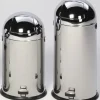 PROREGAL Klassischer Abfallsammler Mit Einwurfklappe Inneneinsatz 40 Liter HxBxT 73 x 46,5 x 46,5 cm Edelstahl Silber