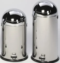 PROREGAL Klassischer Abfallsammler Mit Einwurfklappe Inneneinsatz 40 Liter HxBxT 73 x 46,5 x 46,5 cm Edelstahl Silber