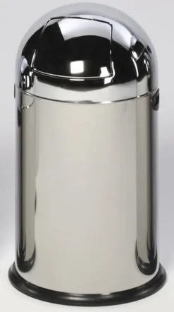 PROREGAL Klassischer Abfallsammler Mit Einwurfklappe Inneneinsatz 40 Liter HxBxT 73 x 46,5 x 46,5 cm Edelstahl Silber