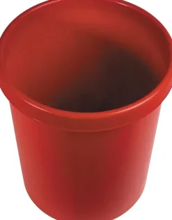 PROREGAL Klassischer Papierkorb Mit Großem Einwurf 45 Liter HxBxT 48 x 40 x 40 cm Kunststoff Rot