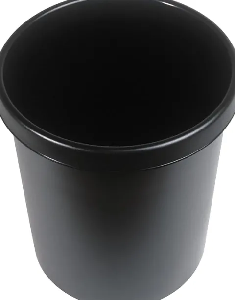 PROREGAL Klassischer Papierkorb Mit Großem Einwurf 45 Liter HxBxT 48 x 40 x 40 cm Kunststoff Schwarz