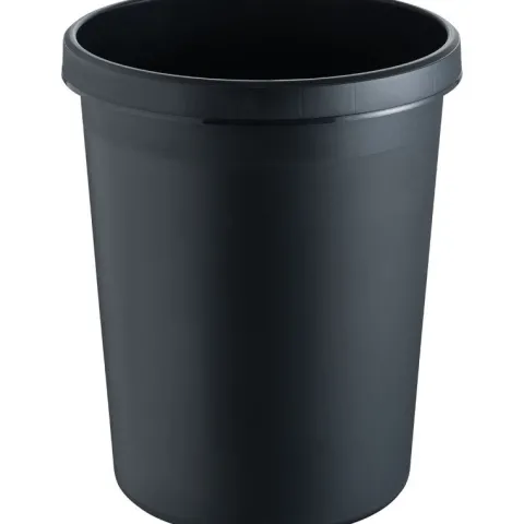 PROREGAL Klassischer Papierkorb Mit Großem Einwurf 45 Liter HxBxT 48 x 40 x 40 cm Kunststoff Schwarz
