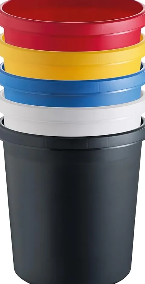 PROREGAL Klassischer Papierkorb Mit Großem Einwurf 45 Liter HxBxT 48 x 40 x 40 cm Kunststoff Schwarz