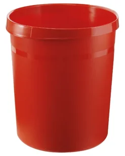 PROREGAL Klassischer Runder Papierkorb Aus Kunststoff 18 Liter HxØ 35 x 31,2 cm Rot