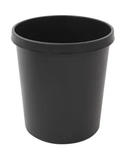 PROREGAL Klassischer Runder Kunststoff Papierkorb 18 Liter HxBxT 32 x 31 x 31 cm Schwarz