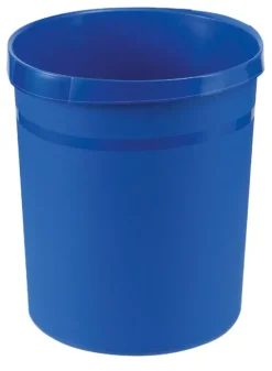 PROREGAL Klassischer Runder Papierkorb Aus Kunststoff 18 Liter HxØ 35 x 31,2 cm Blau