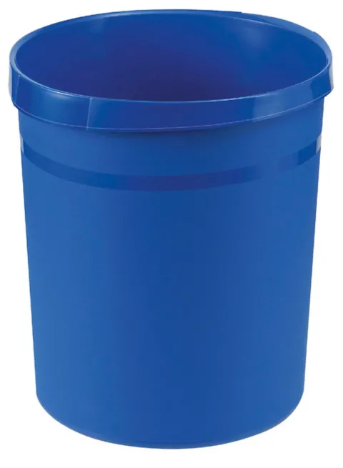 PROREGAL Klassischer Runder Papierkorb Aus Kunststoff 18 Liter HxØ 35 x 31,2 cm Blau