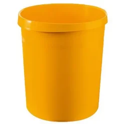 PROREGAL Klassischer Runder Papierkorb Aus Kunststoff 18 Liter HxØ 35 x 31,2 cm Gelb