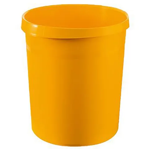 PROREGAL Klassischer Runder Papierkorb Aus Kunststoff 18 Liter HxØ 35 x 31,2 cm Gelb